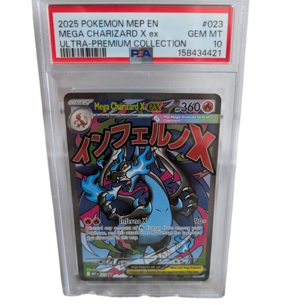 2025 POKEMON MEP EN-ME BLACK STAR PROMO #023 MEGA CHARIZARD X EX PSA 10